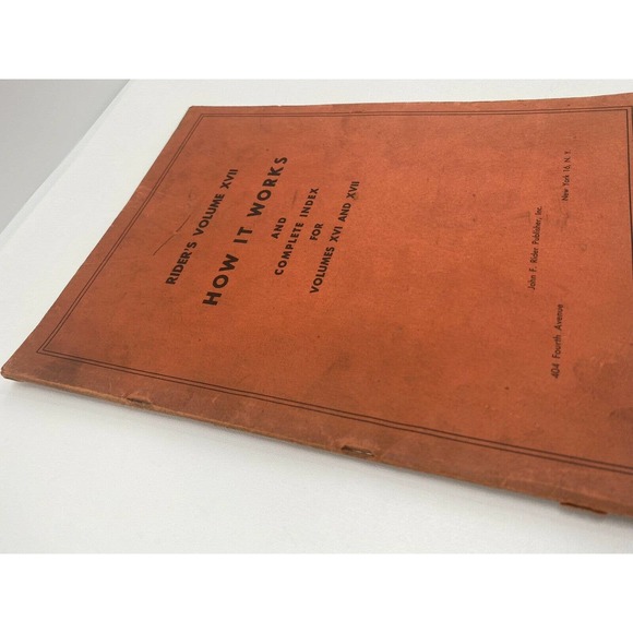 1948 Riders Vol XVII How It Works Complete Index Vol XVI and XVII John F Rider - Picture 11 of 11
